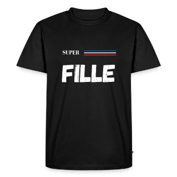 super fille - t-shirt assorti - T-shirt Premium bio Homme - noir - Devant - Nico (187cm)