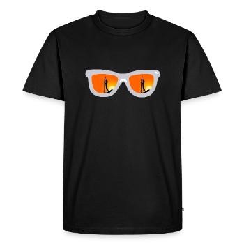 Lunettes de soleil, Surfergirl, Coucher de soleil - élégant - T-shirt Premium bio Homme - noir - Devant - Nico (187cm)
