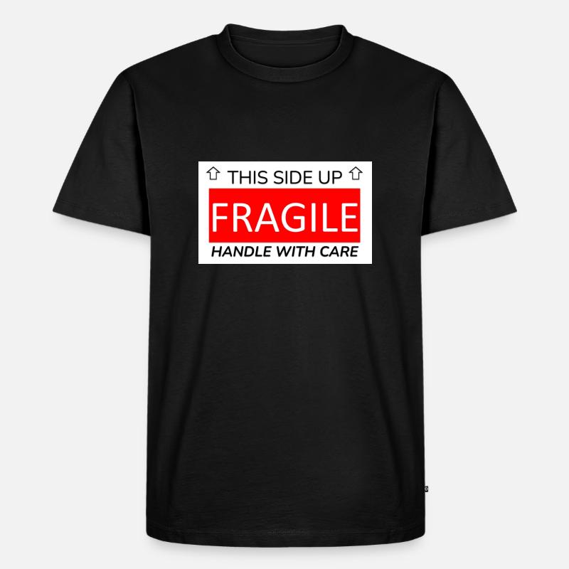 zerbrechlich - Männer Premium Bio T-Shirt - Schwarz