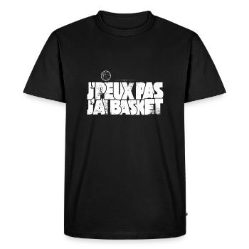 J'peux pas j'ai Basket - T-shirt Premium bio Homme - noir - Devant - Nico (187cm)