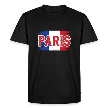 On est bien à Paris! - T-shirt Premium bio Homme - noir - Devant - Nico (187cm)