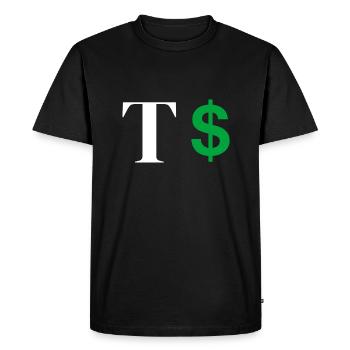 Letter t dollar - Men's Premium Organic T-Shirt - black - Front - Nico (187cm)