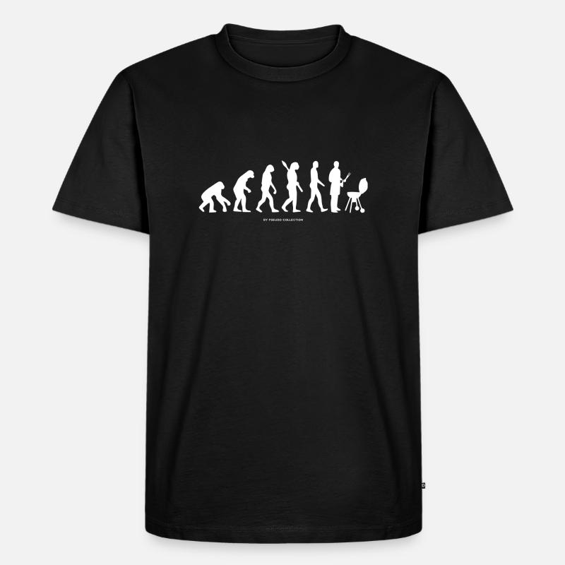 Grillvolution weiss spread - Männer Premium Bio T-Shirt - Schwarz