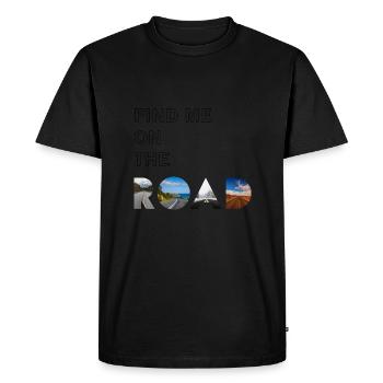 TROUVE-MOI SUR LA ROUTE - T-shirt Premium bio Homme - noir - Devant - Nico (187cm)