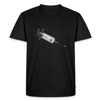 syringe - Men's Premium Organic T-Shirt - black - Front - Nico (187cm)