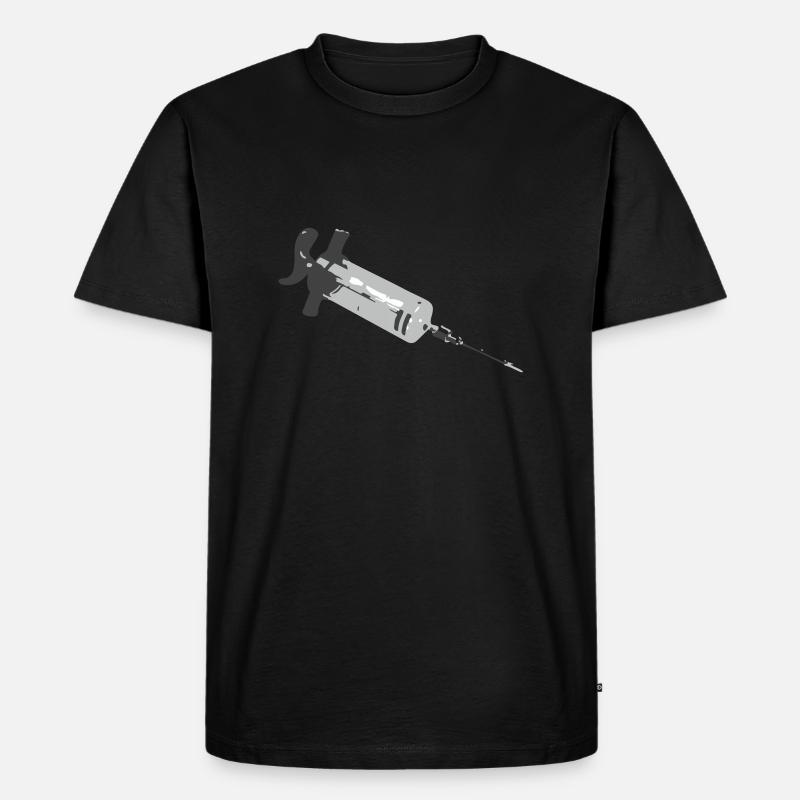 Spritze - Männer Premium Bio T-Shirt - Schwarz