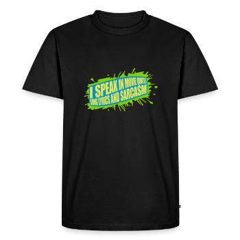 speak lyrics and sarcasm - Men's Premium Organic T-Shirt - black - Front - Nico (187cm)