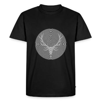 Cerf - T-shirt Premium bio Homme - noir - Devant - Nico (187cm)