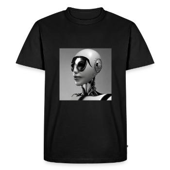 Human robot black and white - Men's Premium Organic T-Shirt - black - Front - Nico (187cm)
