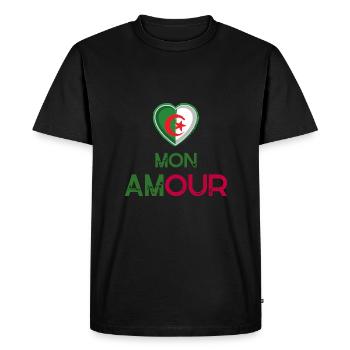 Logo Algérie Mon Amour - T-shirt Premium bio Homme - noir - Devant - Nico (187cm)