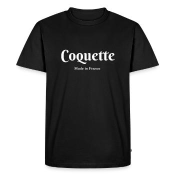 Coquette made in France - T-shirt Premium bio Homme - noir - Devant - Nico (187cm)