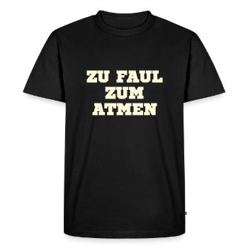 Trop paresseux pour respirer - T-shirt Premium bio Homme - noir - Devant - Nico (187cm)