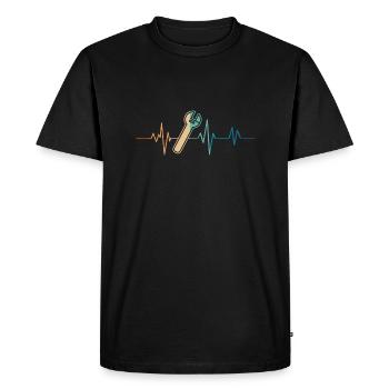 Retro Heartbeat Adjustable Wrench - Men's Premium Organic T-Shirt - black - Front - Nico (187cm)