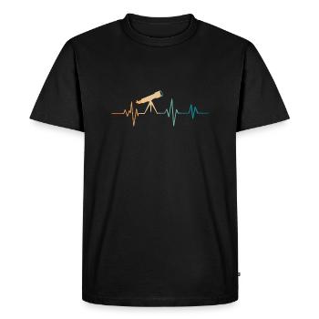 Heartbeat Retro Telescope - Men's Premium Organic T-Shirt - black - Front - Nico (187cm)