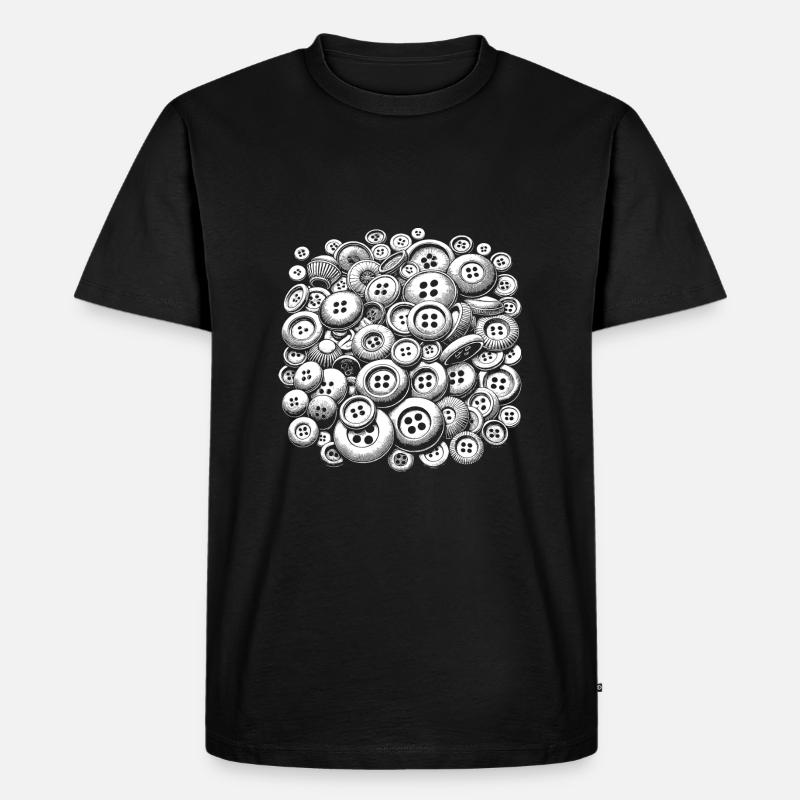 Knöpfe - Männer Premium Bio T-Shirt - Schwarz