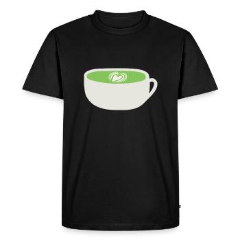 tasse de matcha latte - T-shirt Premium bio Homme - noir - Devant - Nico (187cm)