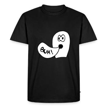 Geist Buh! - Männer Premium Bio T-Shirt - Schwarz - Vorne - Nico (187cm)