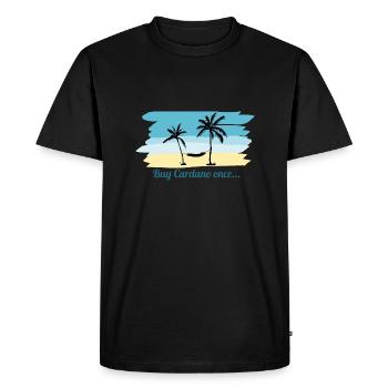 Cardano ADA Cryptomonnaie hodln hodl plage - T-shirt Premium bio Homme - noir - Devant - Nico (187cm)