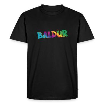 Baldur - Men's Premium Organic T-Shirt - black - Front - Nico (187cm)