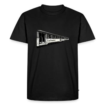 the old steam rail train - Men's Premium Organic T-Shirt - black - Front - Nico (187cm)