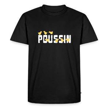 Poussin avec des poussins - T-shirt Premium bio Homme - noir - Devant - Nico (187cm)