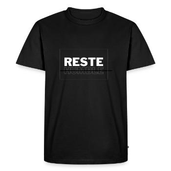 "Reste Humble" une déclaration de sagesse - T-shirt Premium bio Homme - noir - Devant - Nico (187cm)