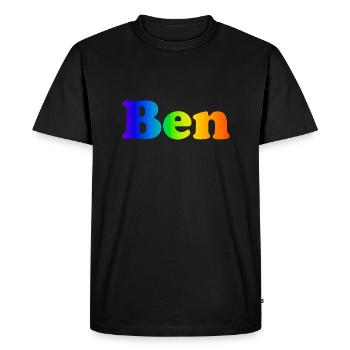 Ben - Männer Premium Bio T-Shirt - Schwarz - Vorne - Nico (187cm)