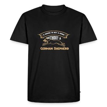 Une maison n’est pas une maison sans berger allemand - T-shirt Premium bio Homme - noir - Devant - Nico (187cm)