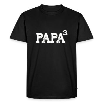 PAPA Geschenk Shirt von 3 Papa von 3 Kinder - Männer Premium Bio T-Shirt - Schwarz - Vorne - Nico (187cm)