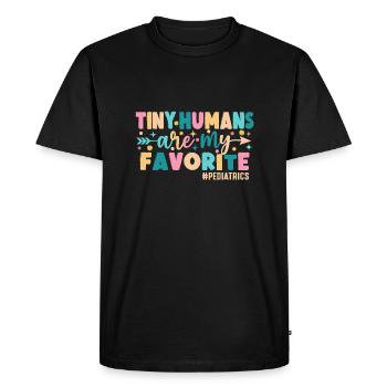 Les petits humains sont mes pédiatries préférées - T-shirt Premium bio Homme - noir - Devant - Nico (187cm)