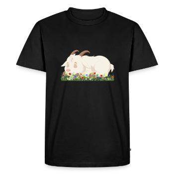 Chèvre endormie - T-shirt Premium bio Homme - noir - Devant - Nico (187cm)