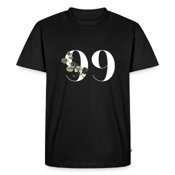 Number 99 Floral Green - 99th Floral Birthday - Men's Premium Organic T-Shirt - black - Front - Nico (187cm)