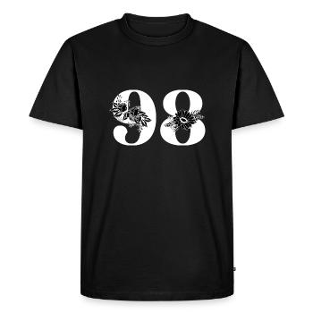 Number 98 Black Floral - 98th Floral Birthday - Men's Premium Organic T-Shirt - black - Front - Nico (187cm)