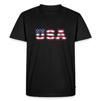Les États-Unis aux couleurs du drapeau américain drapeau - T-shirt Premium bio Homme - noir - Devant - Nico (187cm)