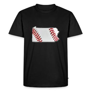 Carte du baseball dans l’État de Pennsylvanie - T-shirt Premium bio Homme - noir - Devant - Nico (187cm)
