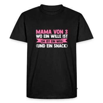 Maman de 3 enfants - T-shirt Premium bio Homme - noir - Devant - Nico (187cm)