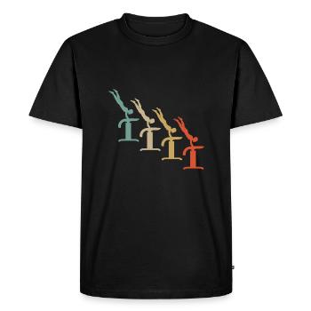 Rétro Vintage Style Gymnastique Gymnastique Acrobatie - T-shirt Premium bio Homme - noir - Devant - Nico (187cm)