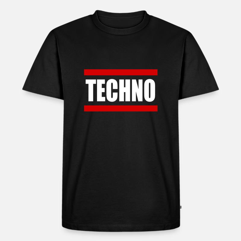 Techno Rave Musik - Männer Premium Bio T-Shirt - Schwarz