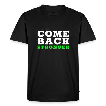 REVENEZ PLUS FORT - RETOUR PLUS FORT - T-shirt Premium bio Homme - noir - Devant - Nico (187cm)