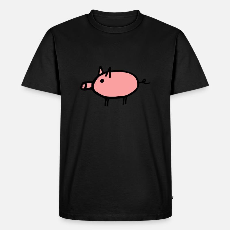 Schwein - Männer Premium Bio T-Shirt - Schwarz
