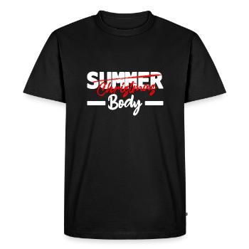 christmas body - humour noël - T-shirt Premium bio Homme - noir - Devant - Nico (187cm)