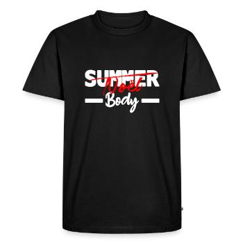 noel body - humour noël - T-shirt Premium bio Homme - noir - Devant - Nico (187cm)