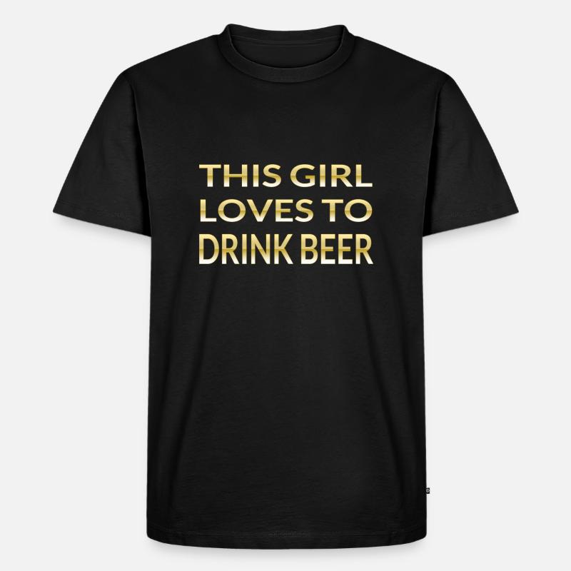 Bier - Männer Premium Bio T-Shirt - Schwarz