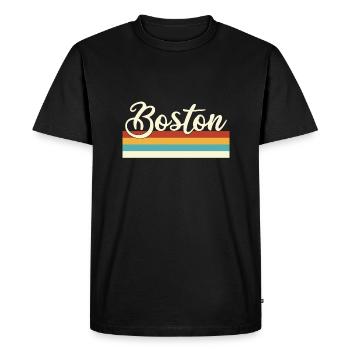 Boston - Massachusetts - Rétro - Vintage - Etats-Unis - T-shirt Premium bio Homme - noir - Devant - Nico (187cm)