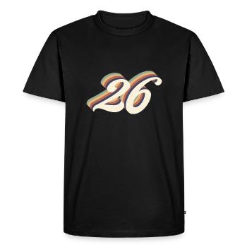 26th anniversary vintage - Men's Premium Organic T-Shirt - black - Front - Nico (187cm)