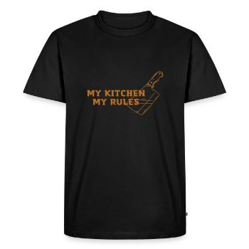 Ma cuisine, mes règles ! - T-shirt Premium bio Homme - noir - Devant - Nico (187cm)