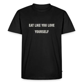 MANGER - T-shirt Premium bio Homme - noir - Devant - Nico (187cm)