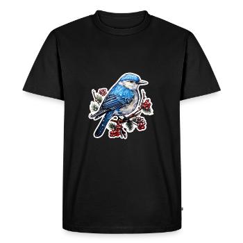 Oiseau d’hiver - T-shirt Premium bio Homme - noir - Devant - Nico (187cm)