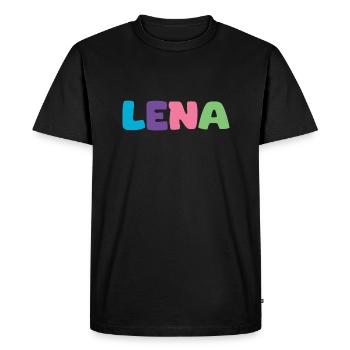 Nom - Lena - T-shirt Premium bio Homme - noir - Devant - Nico (187cm)