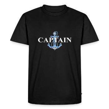 Ancre, Capitaine, Premier Lieutenant, Voile, Paire Assortie - T-shirt Premium bio Homme - noir - Devant - Nico (187cm)